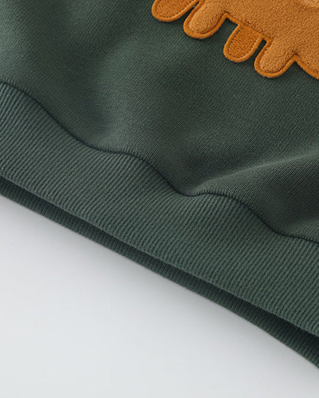 Warm Fleece Dinosaur Pattern Baby Hoodie