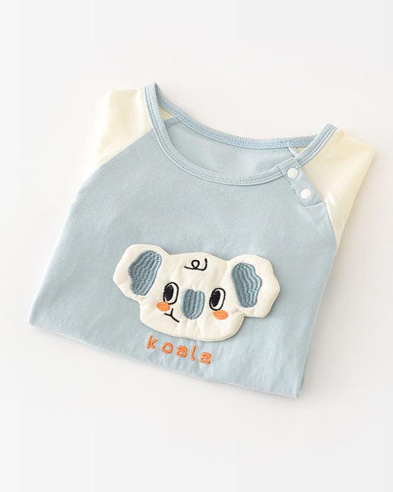 Koala Pattern Raglan Short Sleeve Baby Romper