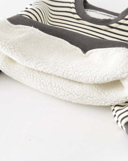 犬柄ストライプベビーパーカーパンツ2点セット