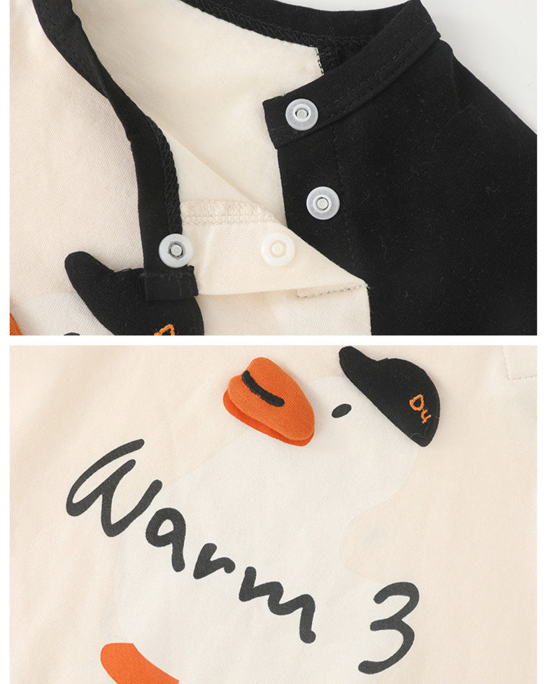 Duck Pattern Short Sleeve Baby Jumpsuits Hat Bag