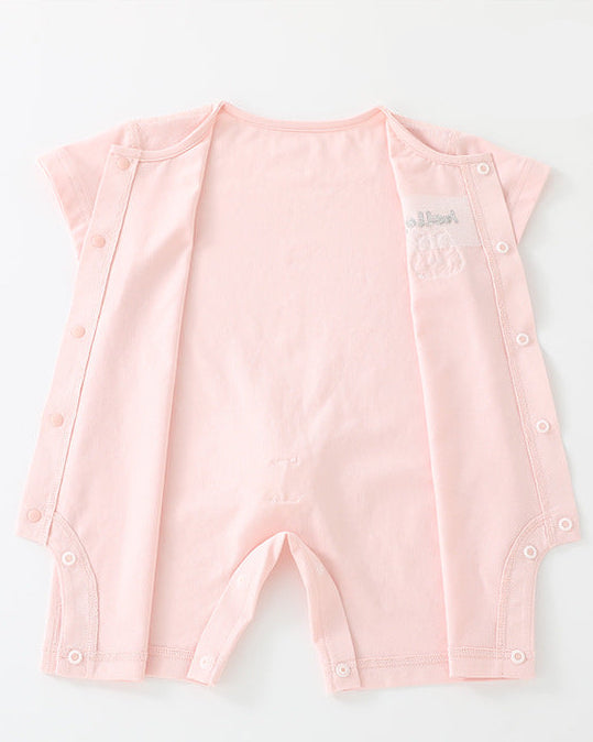Rabbit Bear Scarf Short Sleeve Baby Jumpsuits