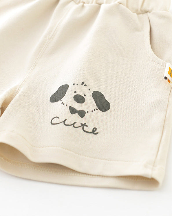 Dog Pattern Casual Baby Polo Shirt&Pants Set