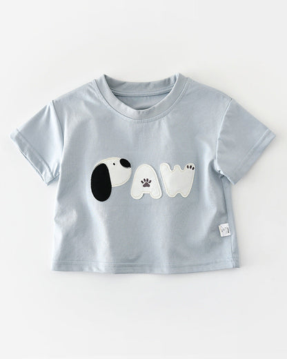 Paw Letter Baby Short Sleeve Tee