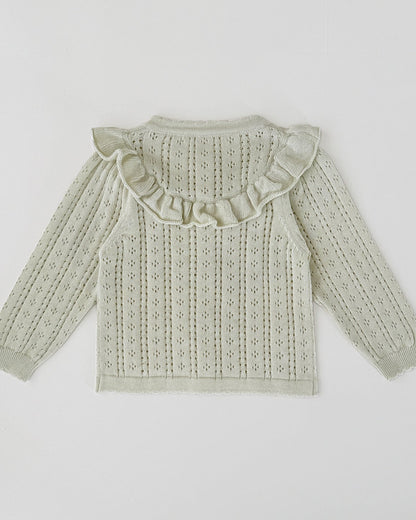 Sweet Hollowed-out Baby Girl Sweater Cardigan
