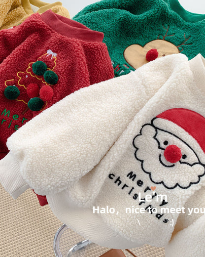 Christmas Pattern Fleece Baby Hoodie