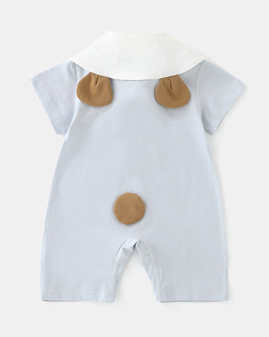 Rabbit Bear Scarf Short Sleeve Baby Jumpsuits