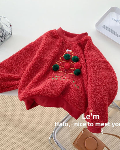 Christmas Pattern Fleece Baby Hoodie