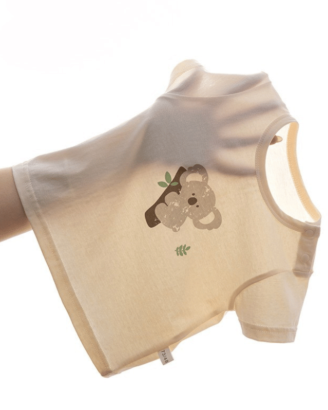 Koala Striped Two-Piece Baby Romper Set