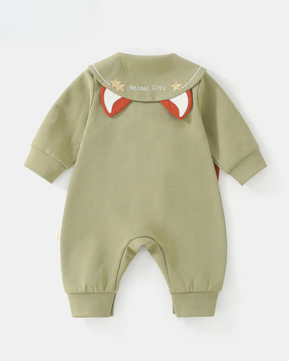 Fox Pattern Long Sleeve Baby Jumpsuits