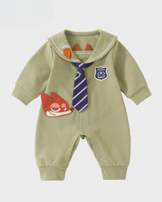 Fox Pattern Long Sleeve Baby Jumpsuits