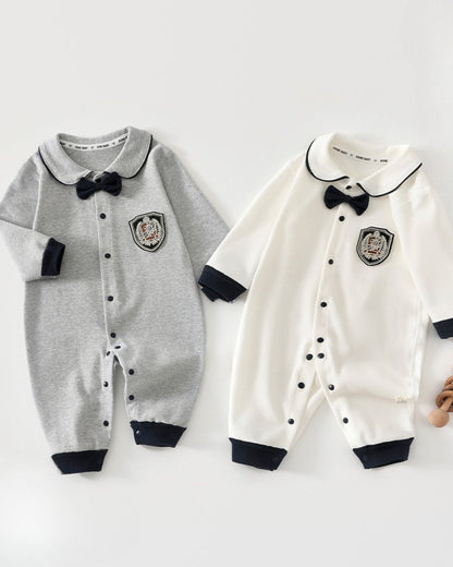 Gentleman Bow Tie Cotton Baby Jumpsuits