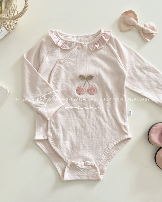 Cherry Printed Cotton Baby Jumpsuits/Romper/Jacket