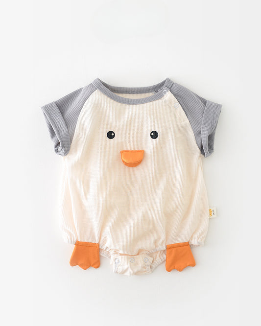 Penguin pattern short sleeve baby romper