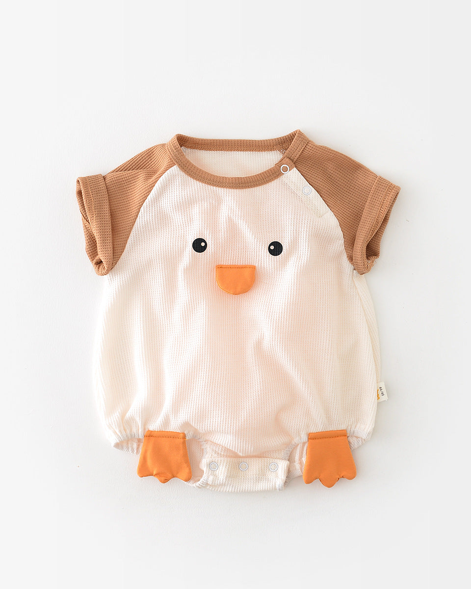 Penguin pattern short sleeve baby romper