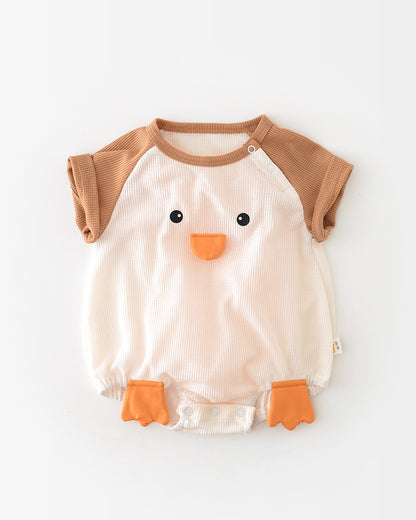 Penguin pattern short sleeve baby romper