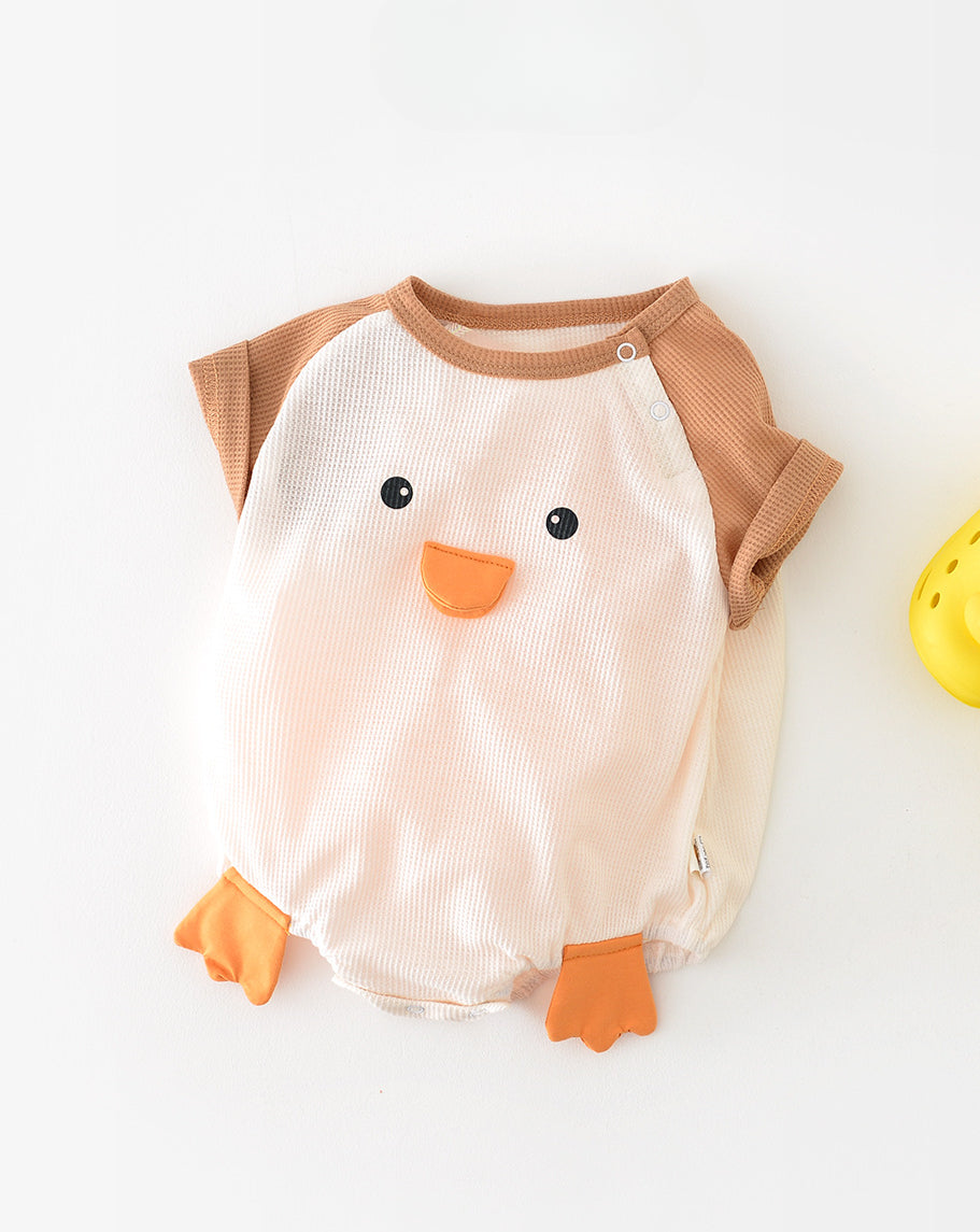 Penguin pattern short sleeve baby romper