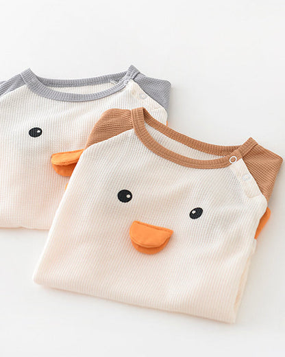 Penguin pattern short sleeve baby romper